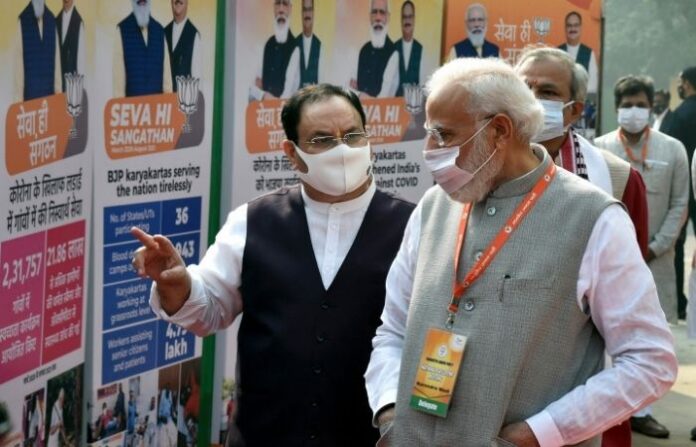 Modi and Nadda Bjp meeting