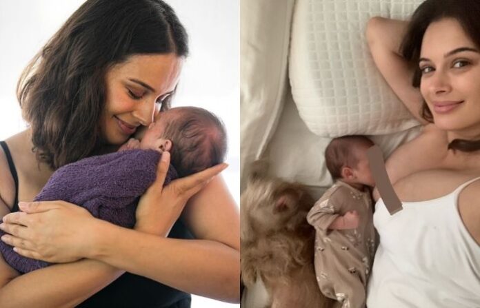 Evelyn Sharma breastfeeding