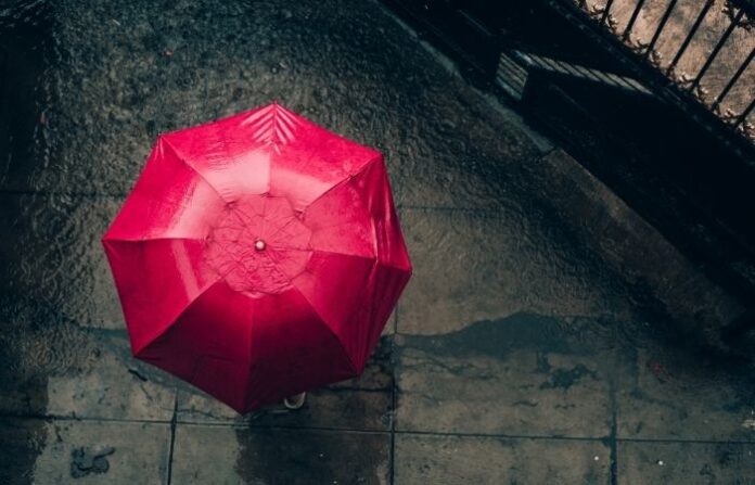red umbrella rain generic image