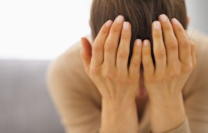 woman in tension