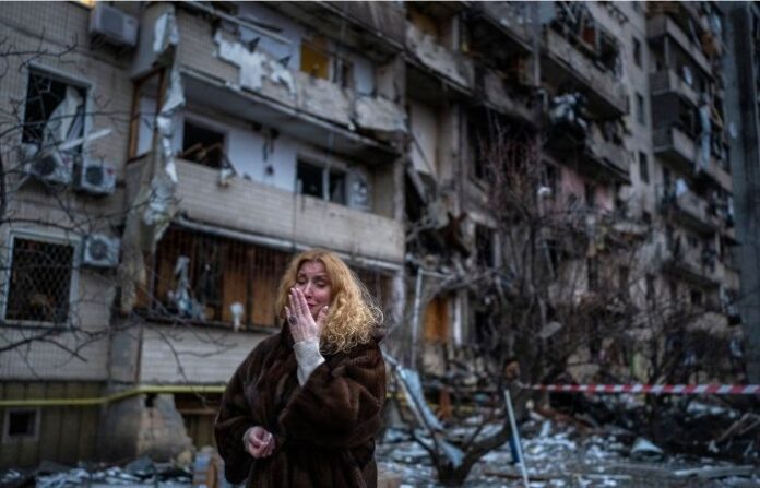 Ukraine woman war pti image