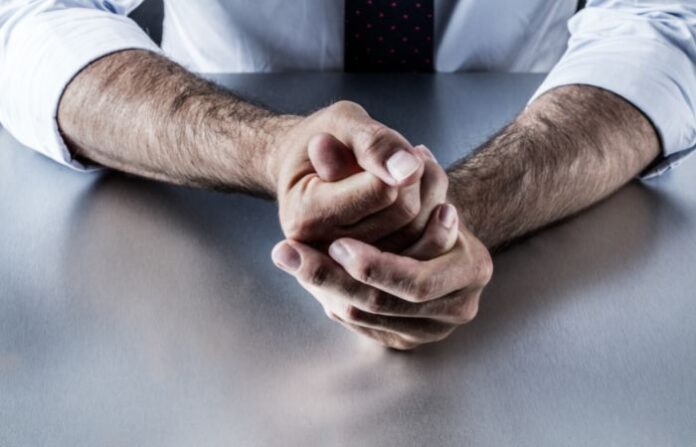man with hairy hands