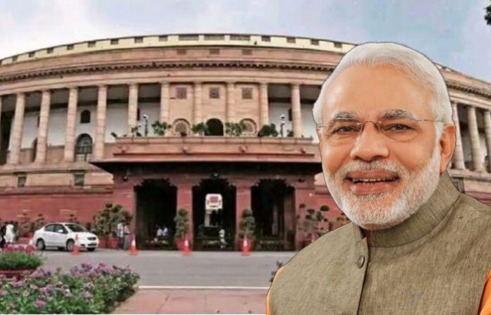 modi with parliament