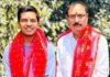 Shreshtha Tiwari (right) with MLA Yogesh Shukla (left)
