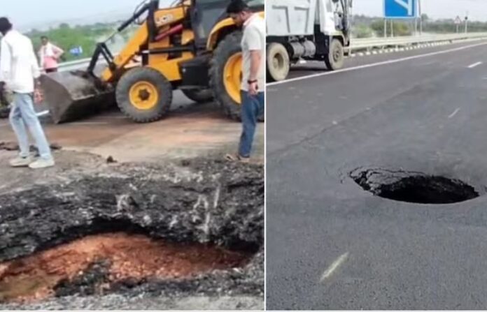 Delhi Mumbai Express Highway Pothole