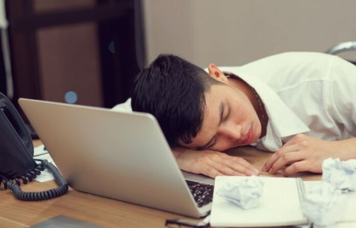 sleeping in office