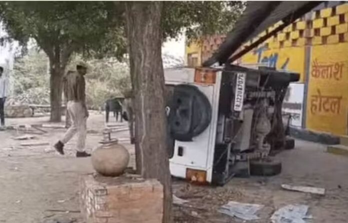 police vehicle overturned (1)