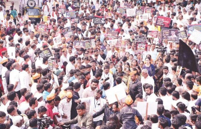 long march for late santosh deshmukh