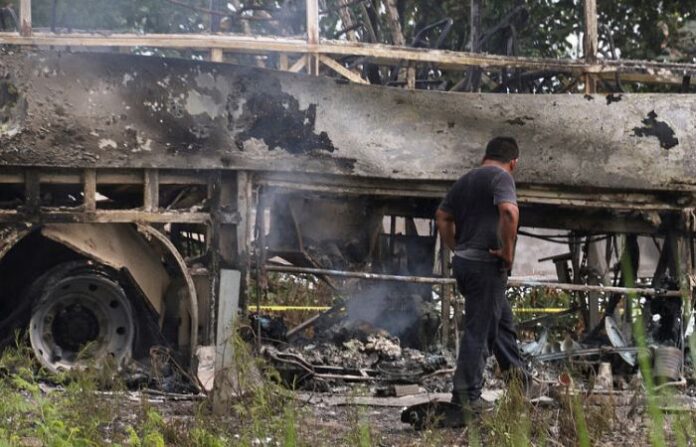 mexico bus fire
