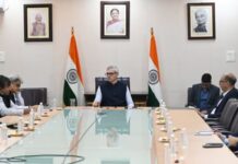 Jammu and Kashmir CM Omar Abdullah during a meeting