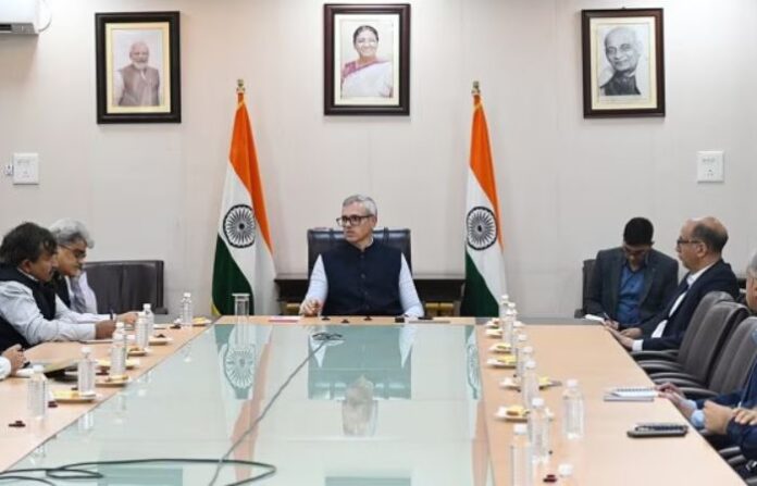 Jammu and Kashmir CM Omar Abdullah during a meeting Jammu and Kashmir CM Omar Abdullah during a meeting