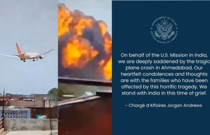 U.S. Embassy Expresses Condolences Over Ahmedabad Plane Crash We Stand With India (1) U.S. Embassy Expresses Condolences Over Ahmedabad Plane Crash We Stand With India (1)