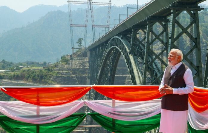 narendra modi chinab railway bridge
