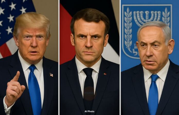 donald trump emmanuel macron benjamin netanyahu