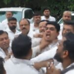 शिंदे गटाच्या बैठकीत मंत्र्यांसमोरच तुफान ‘राडा’, गचांड्या धरल्या, शिवीगाळ केली