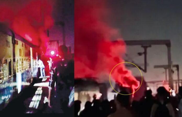 Train Engine Catches Fire