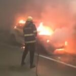 कोस्टल रोडच्या टनेलमध्ये कारला आग