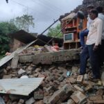 अहिल्यानगरमध्ये मुसळधार पाऊस, घर कोसळून तीन जण जखमी