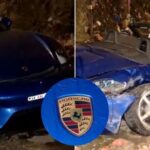 पश्चिम द्रुतगती महामार्गावर जीवघेणी शर्यत; दुभाजकाला धडकून Porsche कार पलटी, चालक जखमी, BMW कार चालक पोलिसांच्या ताब्यात