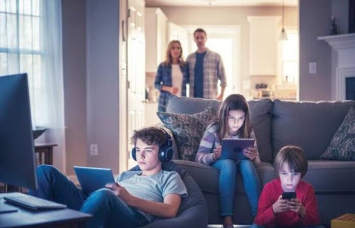 family on social media