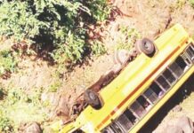 नंदुरबारच्या देवगोई घाटात स्कूल बस शंभर फूट दरीत कोसळली; दोन विद्यार्थी ठार, 38 जखमी