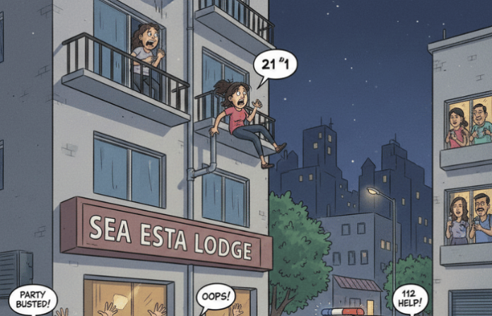 Bengaluru Woman Falls Trying To Escape Hotel Via Drain Pipe After Cops Bust Party (1) Bengaluru Woman Falls Trying To Escape Hotel Via Drain Pipe After Cops Bust Party (1)