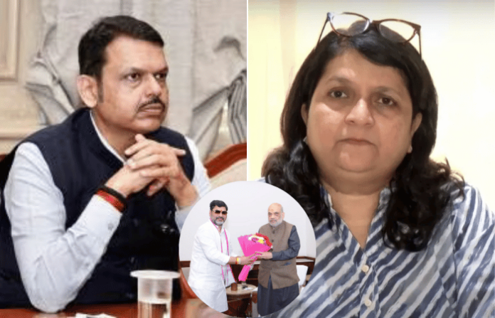 anjali damania on fadnavis