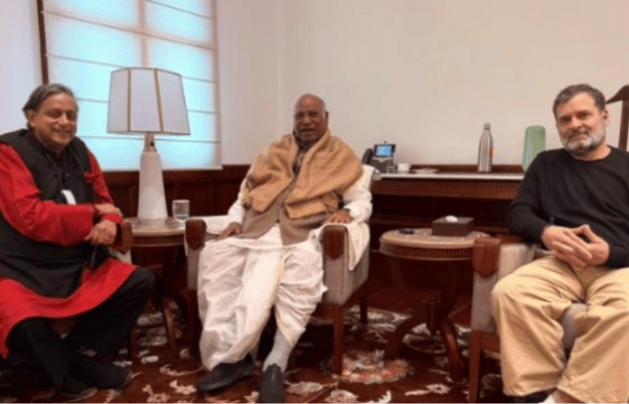 shashi tharoor meets rahul gandhi mallikarjun kharge refutes rift rumors