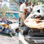 मुलुंडमध्ये मेट्रोचा खांब चालती कार आणि रिक्षावर कोसळला; 1 ठार