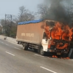 Traffic on Mumbai-Pune Expressway was disrupted near Khandala after a container's cabin caught fire on Monday morning. No casualties reported
