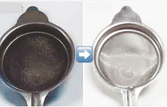 how to clean tea strainer easy kitchen hacks using baking soda, vinegar and lemon