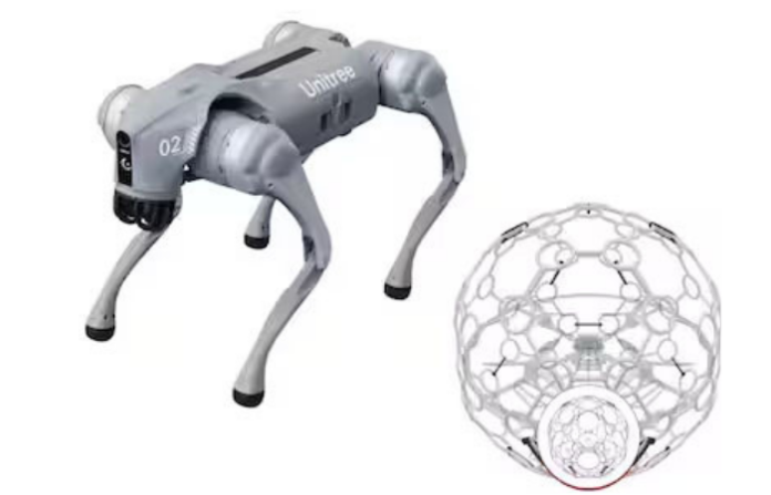 robotic dog and soccer drone