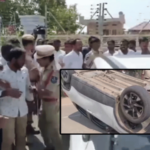 तेलंगणात काँग्रेस आणि भाजपचे कार्यकर्ते भिडले; शाब्दिक चकमकीनंतर तुफान राडा, नेत्याची कार उलटवली