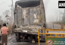 टायर फुटले अन् धावत्या बसने घेतला पेट; काँग्रेस आमदारासह 37 जण मृत्यूच्या दाढेतून परतले