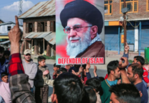 kashmir restrictions lal chowk sealed schools closed protest khamenei death