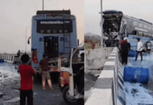 दिल्ली-मुंबई द्रुतगती मार्गावर भीषण अपघात, स्लीपर बस ट्रकला धडकली; 4 ठार, 30 गंभीर जखमी