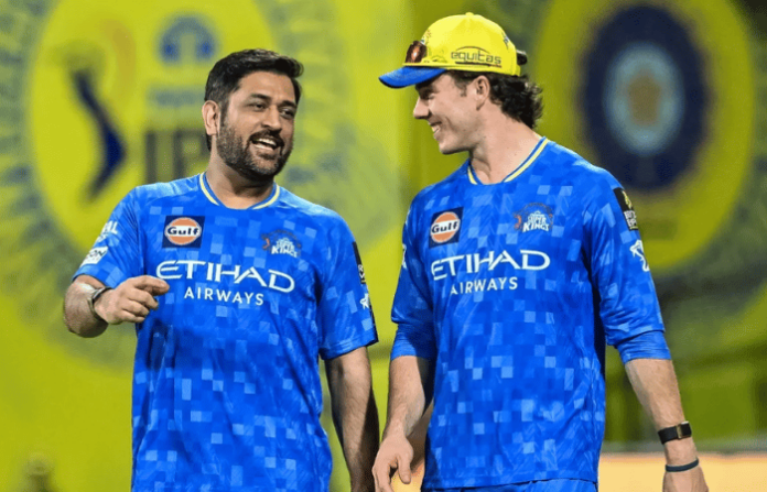 ms dhoni and dewald brevis