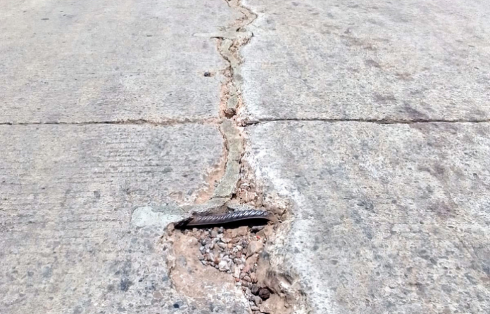 mumbai goa highway damage cracks and exposed rods before opening