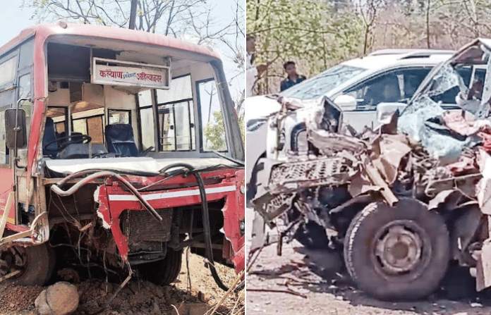 एसटी बस अपघातात 4 जणांचा मृत्यू; अहिल्यानगरच्या दिशेने येतांना माळशेज घाटात अपघात