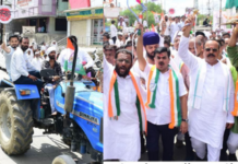 Nanded News – नांदेडच्या जिल्हाधिकारी कार्यालयावर काँग्रेसेचा आसूड मोर्चा, ट्रॅक्टरच्या सहभागाने सबंध शहर दणाणले