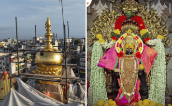 करवीर निवासिनी श्रीअंबाबाई मंदिराच्या मुख्य शिखरास सुवर्ण झळाळी; लवकरच कलशारोहण