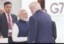 जी-7 च्या बैठकीत मोदी-ट्रम्प यांचे फक्त हाय-हॅलो, गळाभेट नाही! g7-summit-pm-modi-donald-trump-only-shake-hands-no-hug-amid-strait-of-hormuz-tension