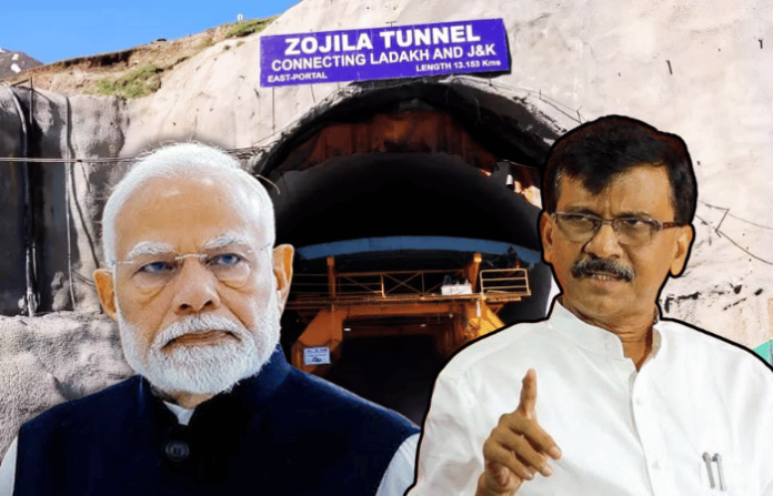 sanjay raut zojila tunnel narendra modi