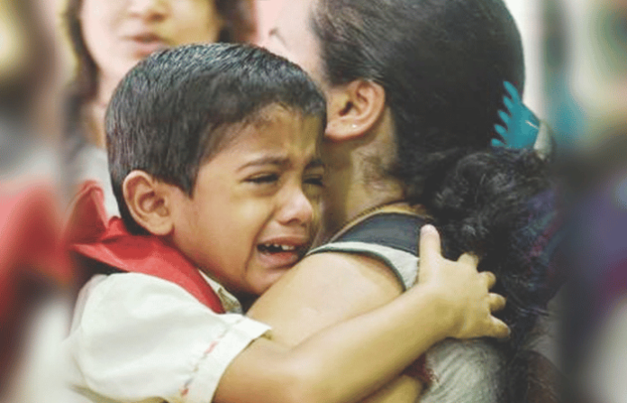 students crying