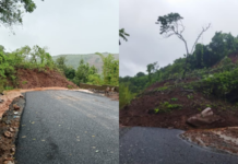 Ratnagiri News – मंडणगड-म्हाप्रल रस्त्यावरील शेनाळे येथे दरड कोसळली; वाहतूक पूर्णपणे ठप्प