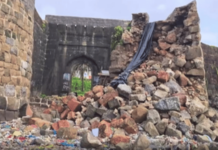 Ratnagiri News – हर्णेच्या गोवा किल्ल्याची नव्याने उभारलेली तटबंदी कोसळल्याने शिवप्रेमींमध्ये संताप