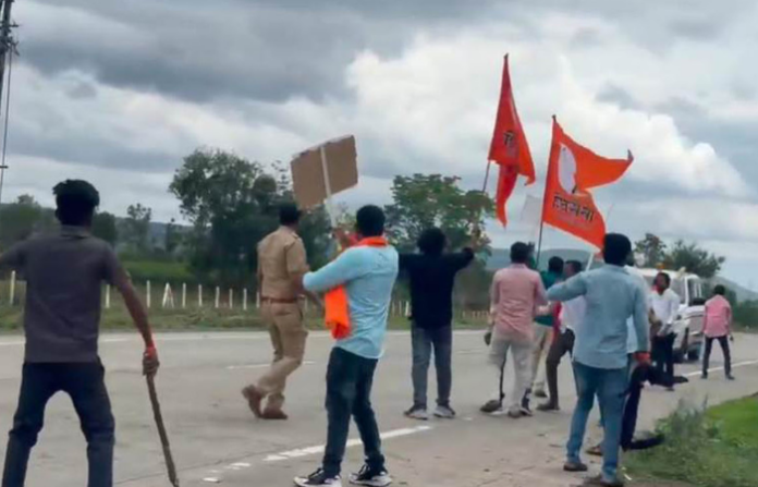 nanded shivsena protest