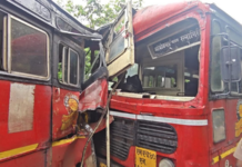 भाट्ये येथे दोन एसटी बस समोरासमोर धडकल्या, अपघातात 22 प्रवासी जखमी