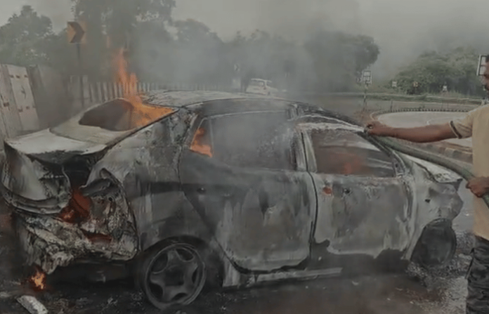 Burning car