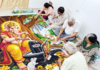 ‘साबुदाणा रांगोळी’तून साकारला बाप्पा